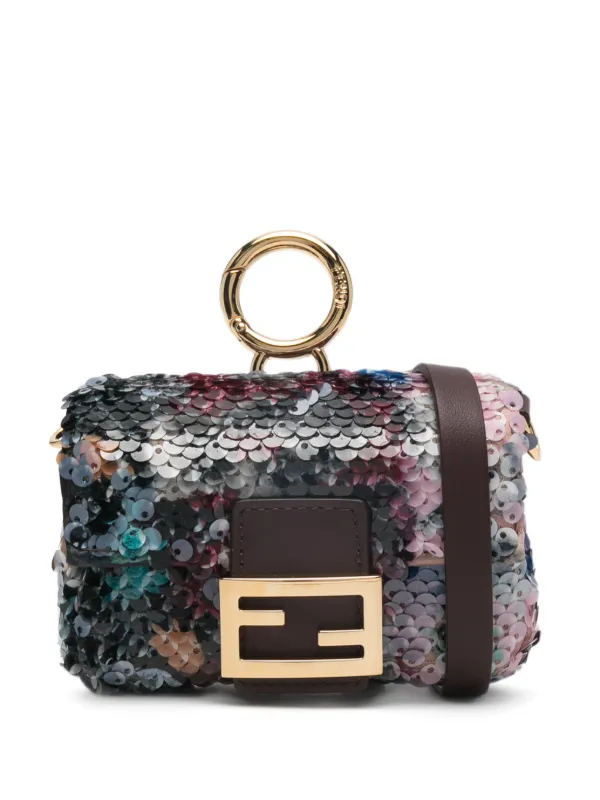 Fendi Nano Baguette Cross Body Bag in Brown