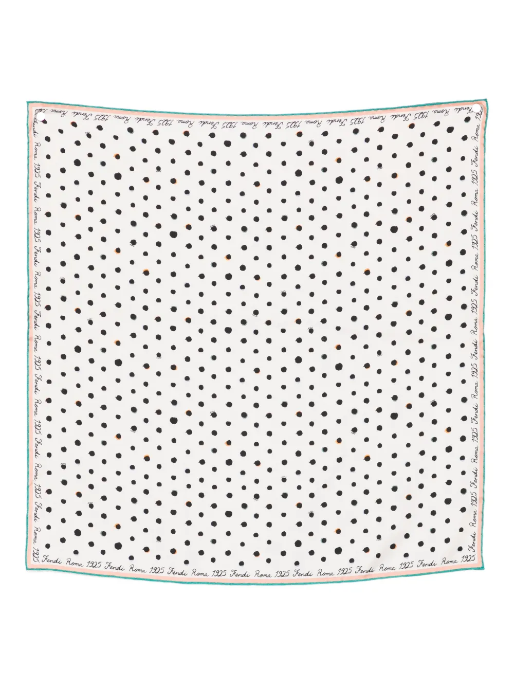 Fendi Falena Dots Printed Silk Scarf In Neutral