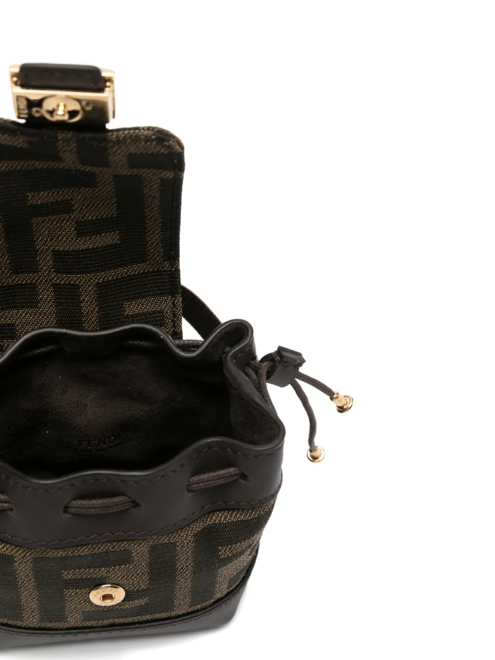  Fendi Nano Backpack Patterned Charm - Brown 