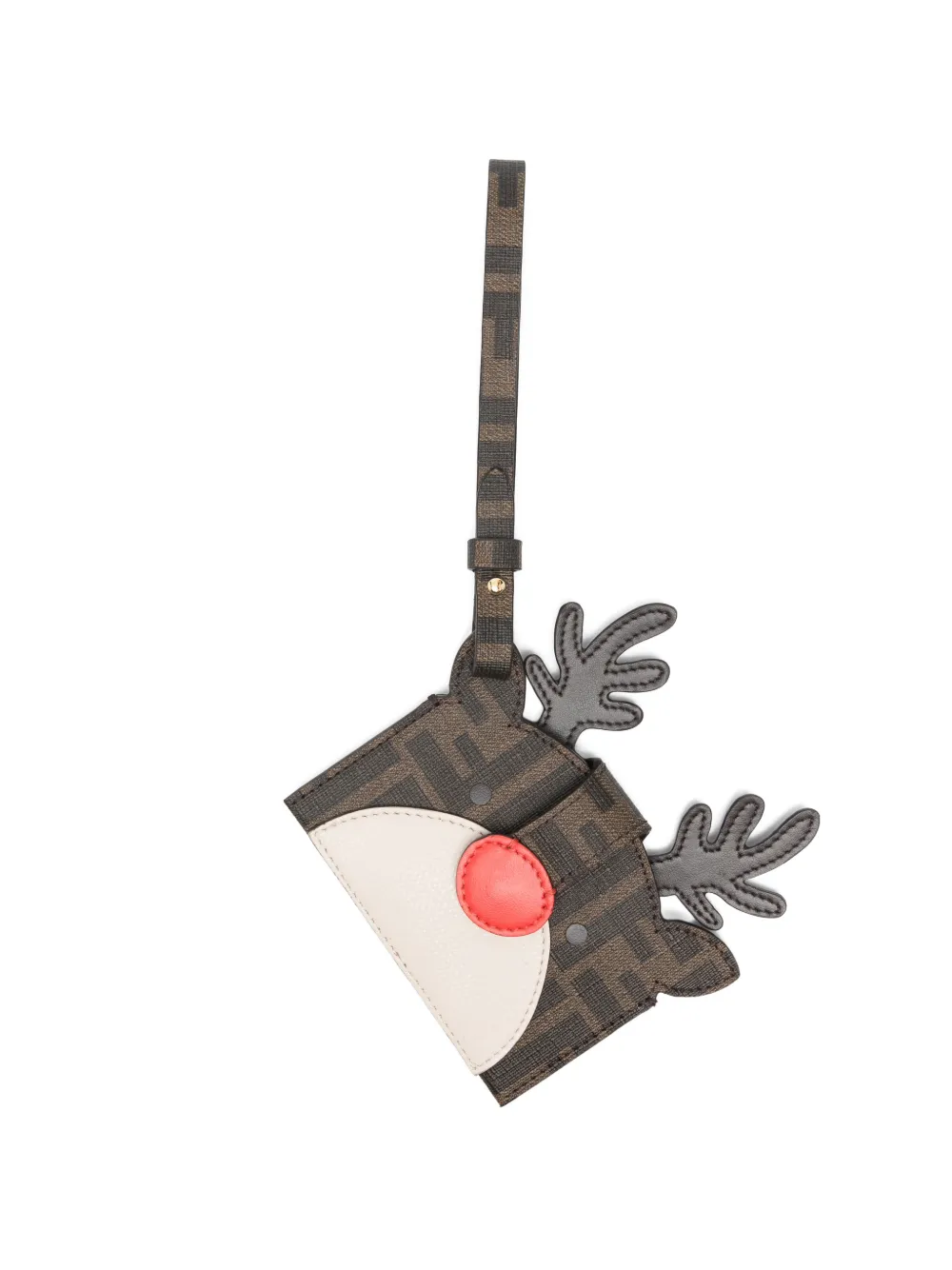 FENDI reindeer-motif card holder - Marrone