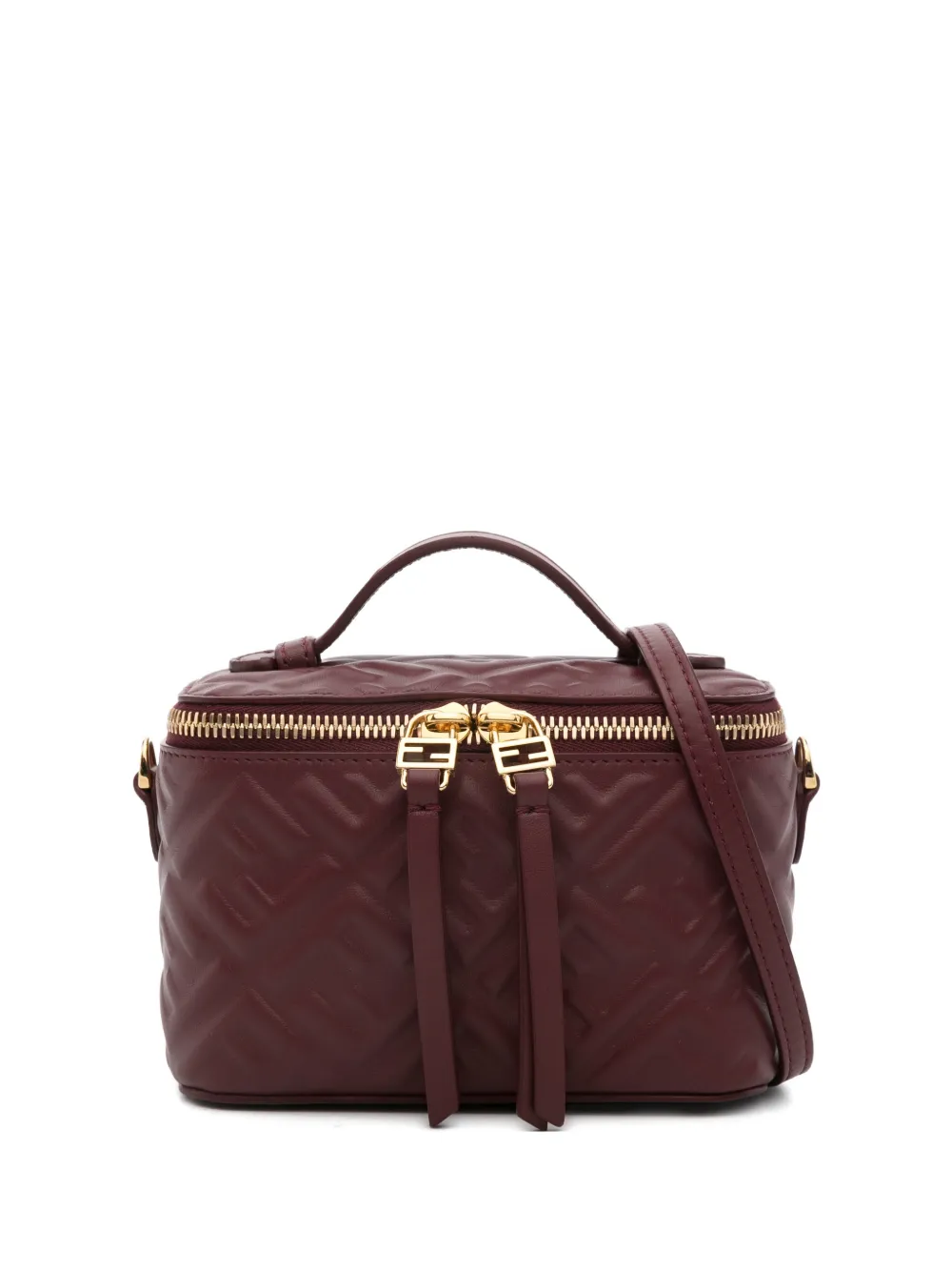 FENDI Vanity FF-logo leather mini bag - Rosso