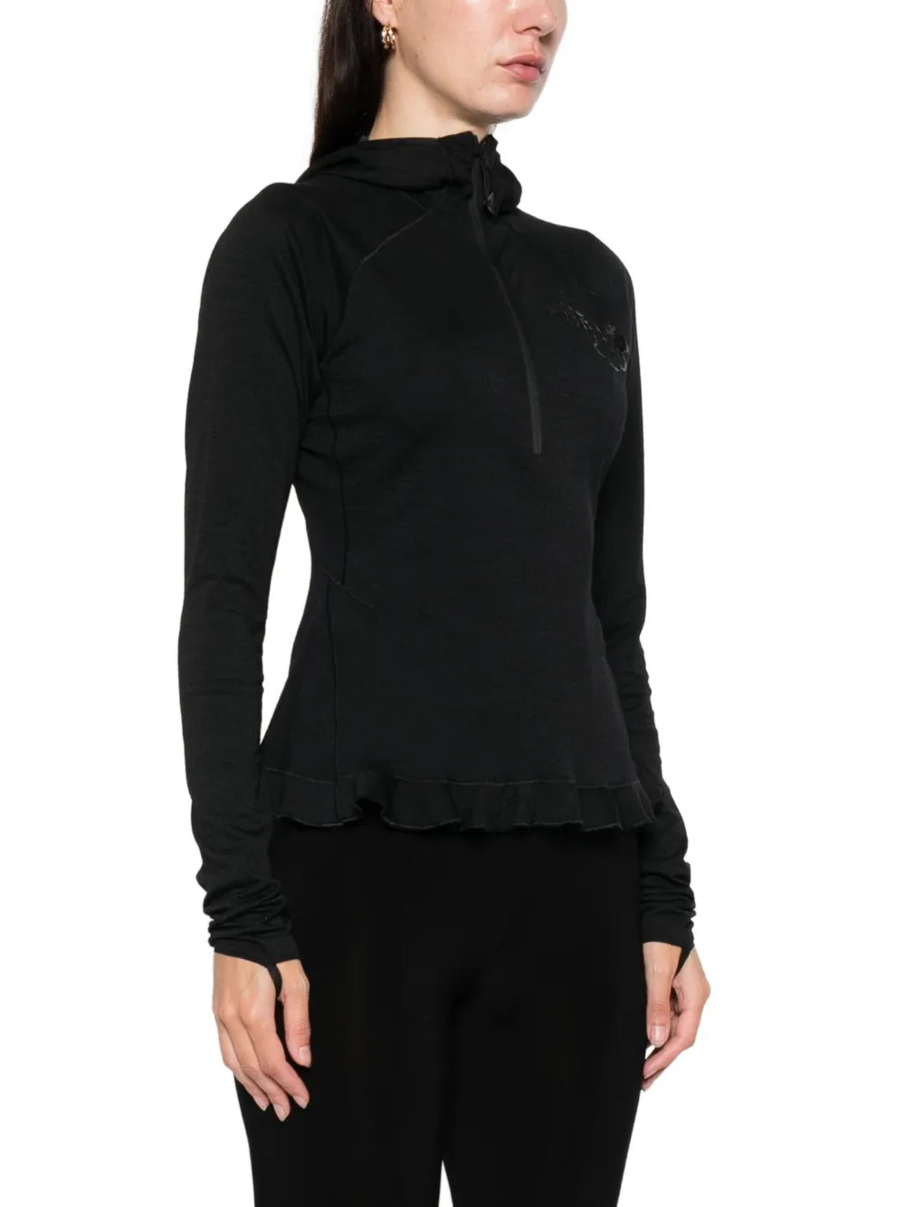 Cecilie Bahnsen x The North Face hoodie met ruches Zwart