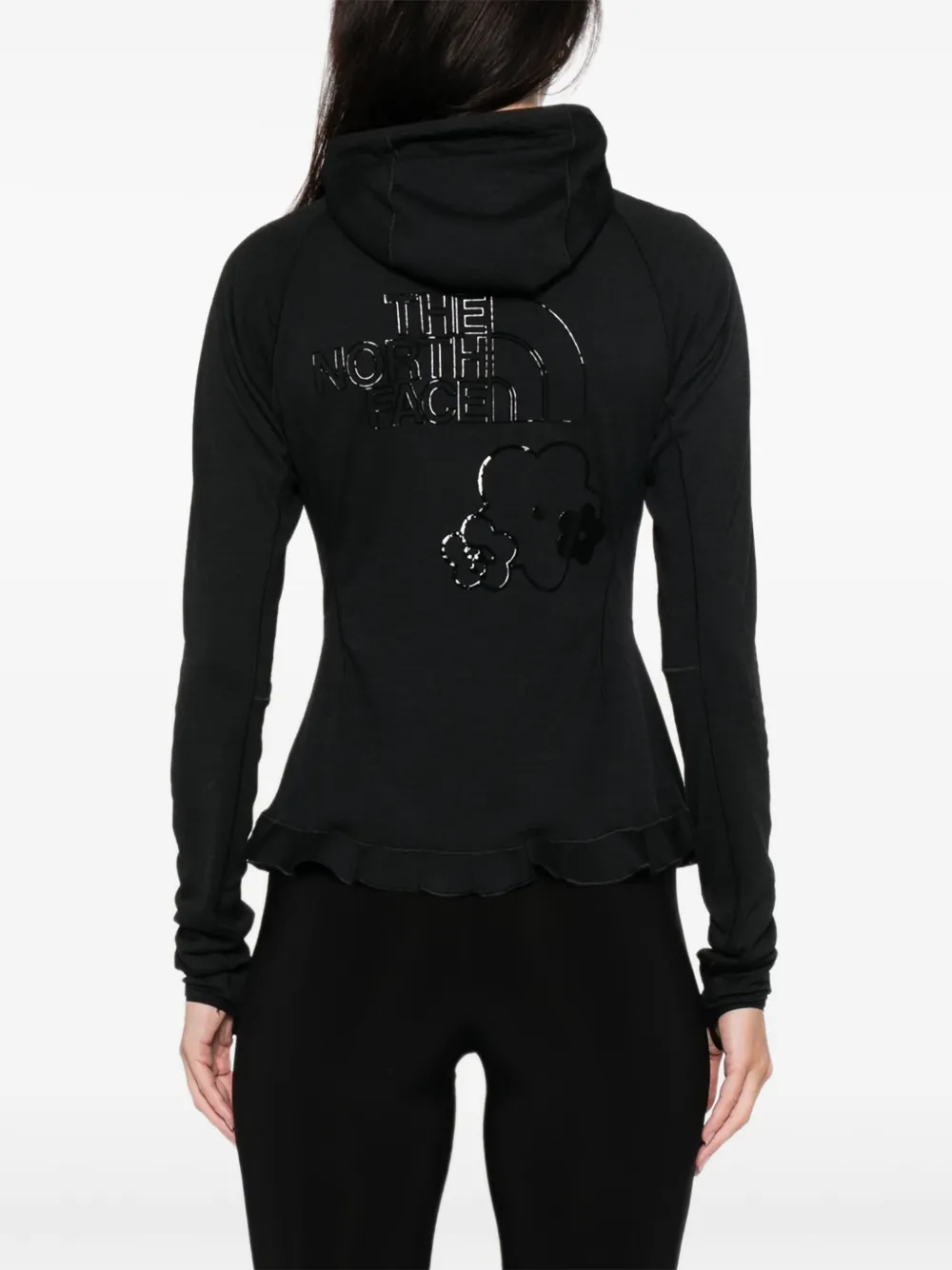 Cecilie Bahnsen x The North Face hoodie met ruches Zwart