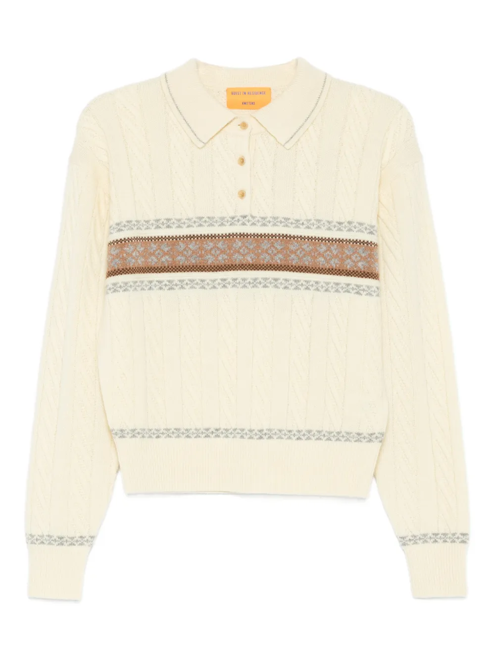 Guest In Residence playera tipo polo tejida Cable Collegiate | amarillo | Image 1