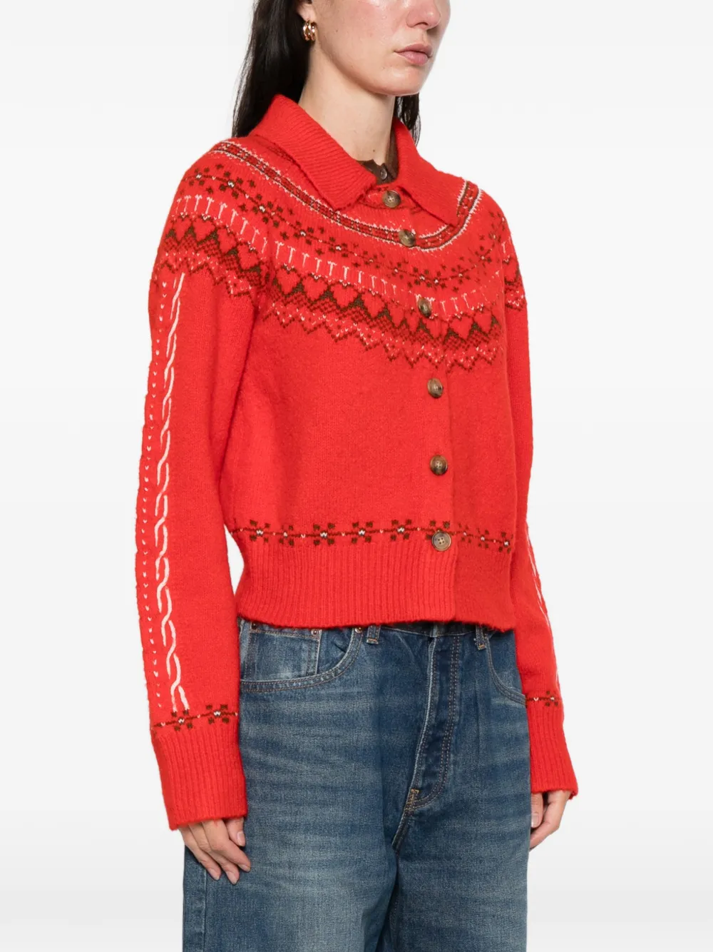  Guest In Residence Cloud Chalet Cardigan - Red 