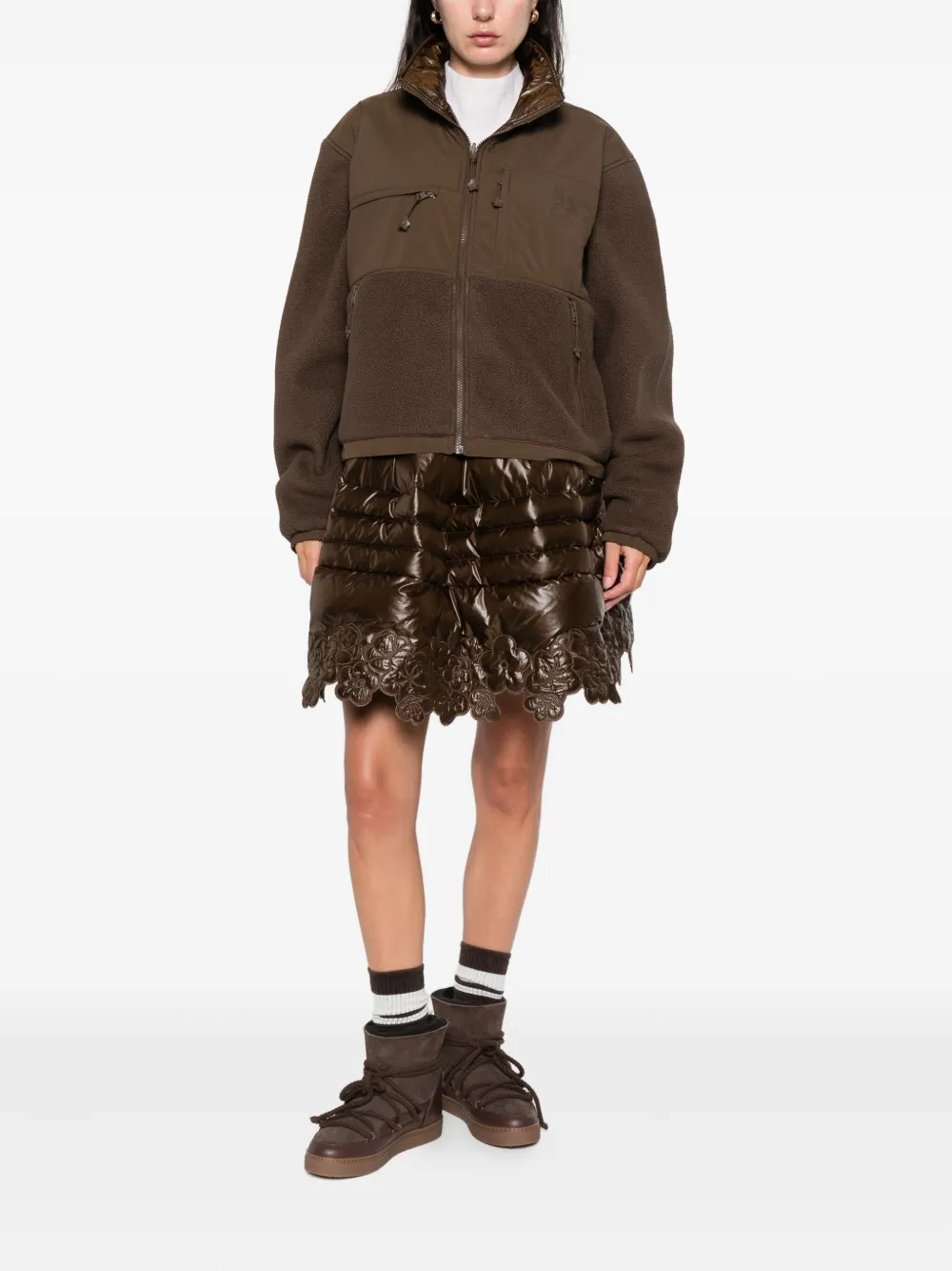 Cecilie Bahnsen X The North Face Zip Fleece Jacket In Brown