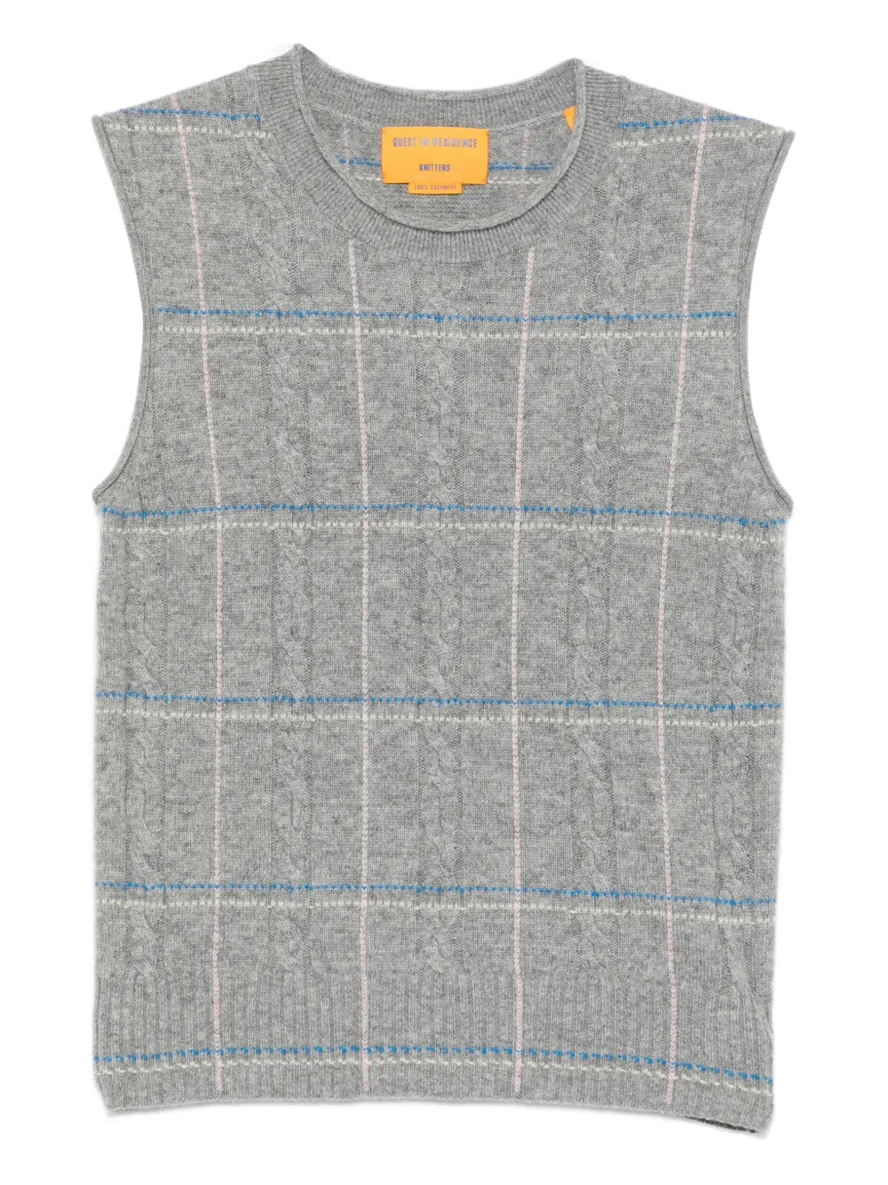 Guest In Residence checked knitted vest | Grey | Image 1