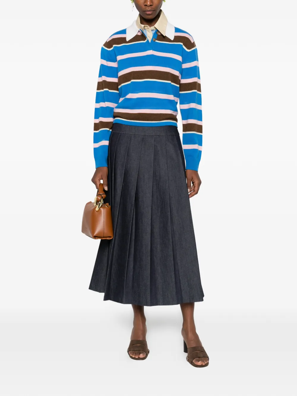 Guest In Residence striped polo top - Blauw