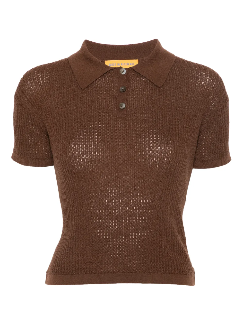 Guest In Residence Shrunken knitted polo top | marrón | Image 1