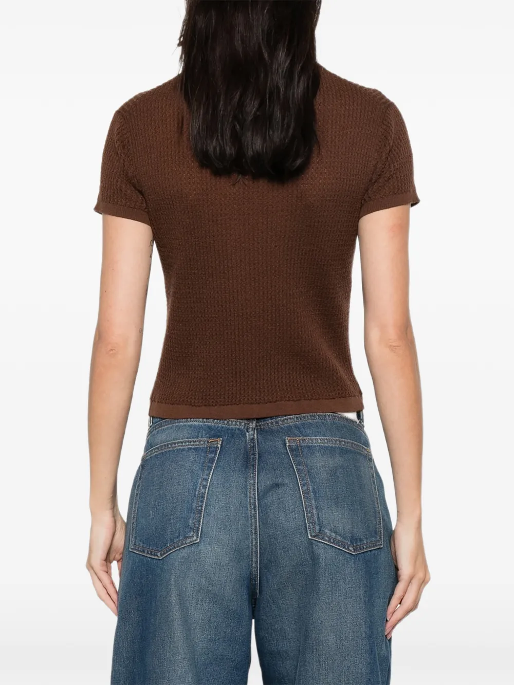 Guest In Residence Shrunken gebreide polotop Bruin