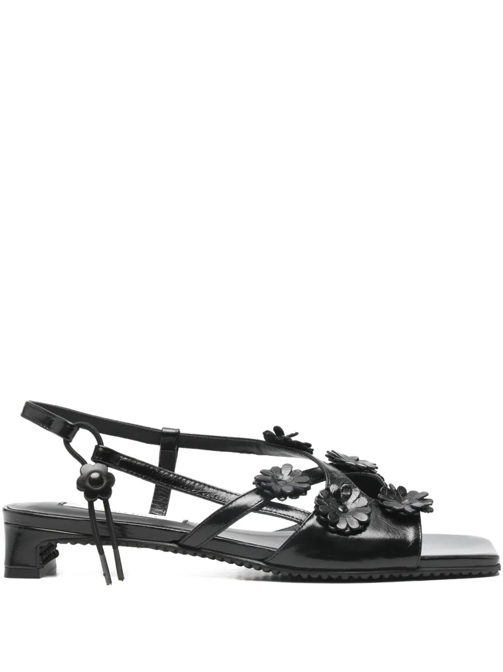 Cecilie Bahnsen flower leather sandals - Nero