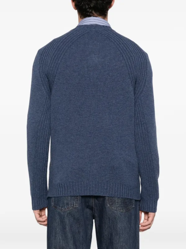 FENDI Girocollo FF Cashmere Jumper | Blue | FARFETCH JO