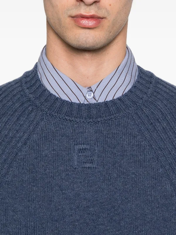FENDI Girocollo FF Cashmere Jumper | Blue | FARFETCH JO