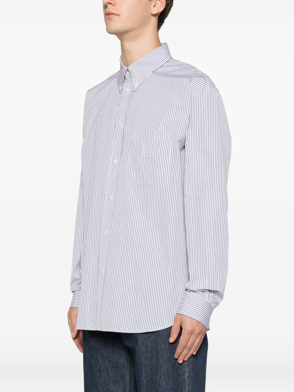  Fendi Striped Long-sleeved Shirt - White 