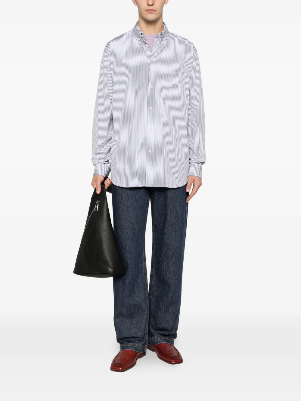 FENDI striped long-sleeved shirt - Wit