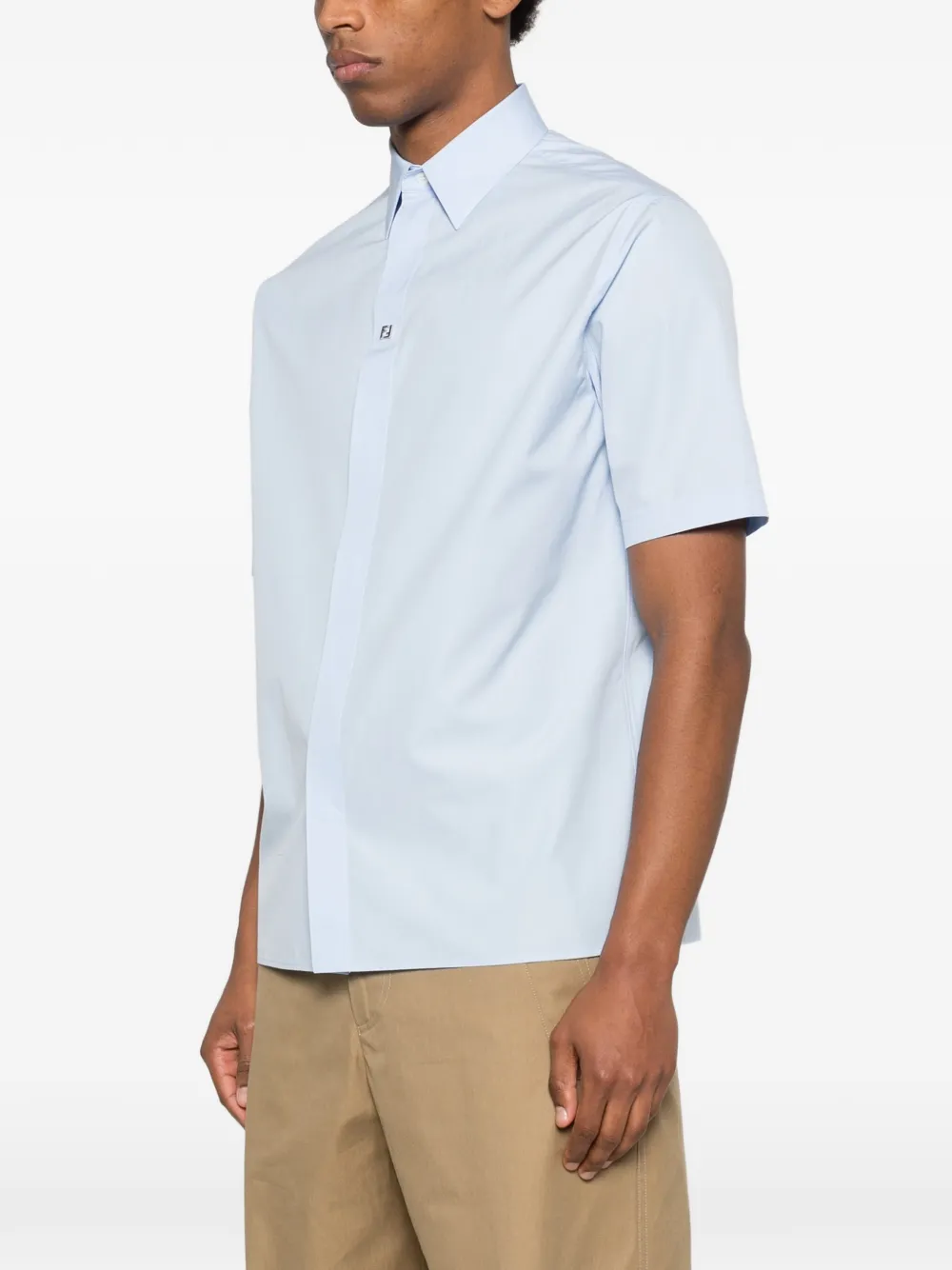  Fendi Logo-appliqué Shirt - Blue 