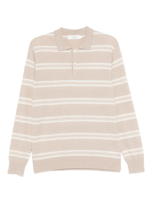 Arch4 Swansea Long-sleeve Polo Shirt in Neutrals