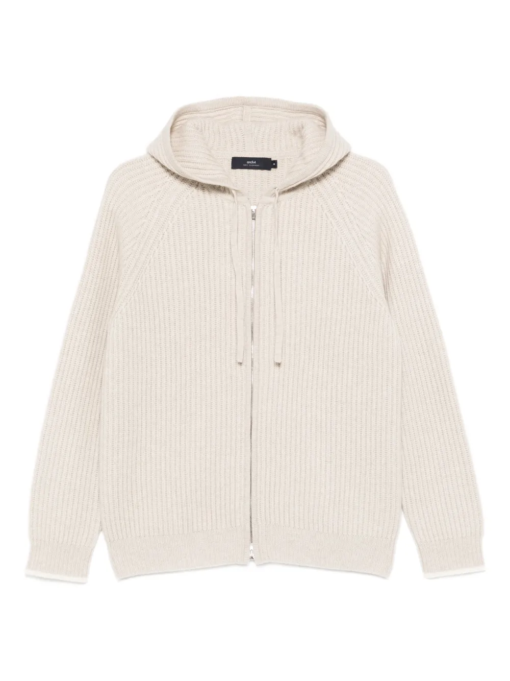 arch4 zip-up hooded cardigan - Nude