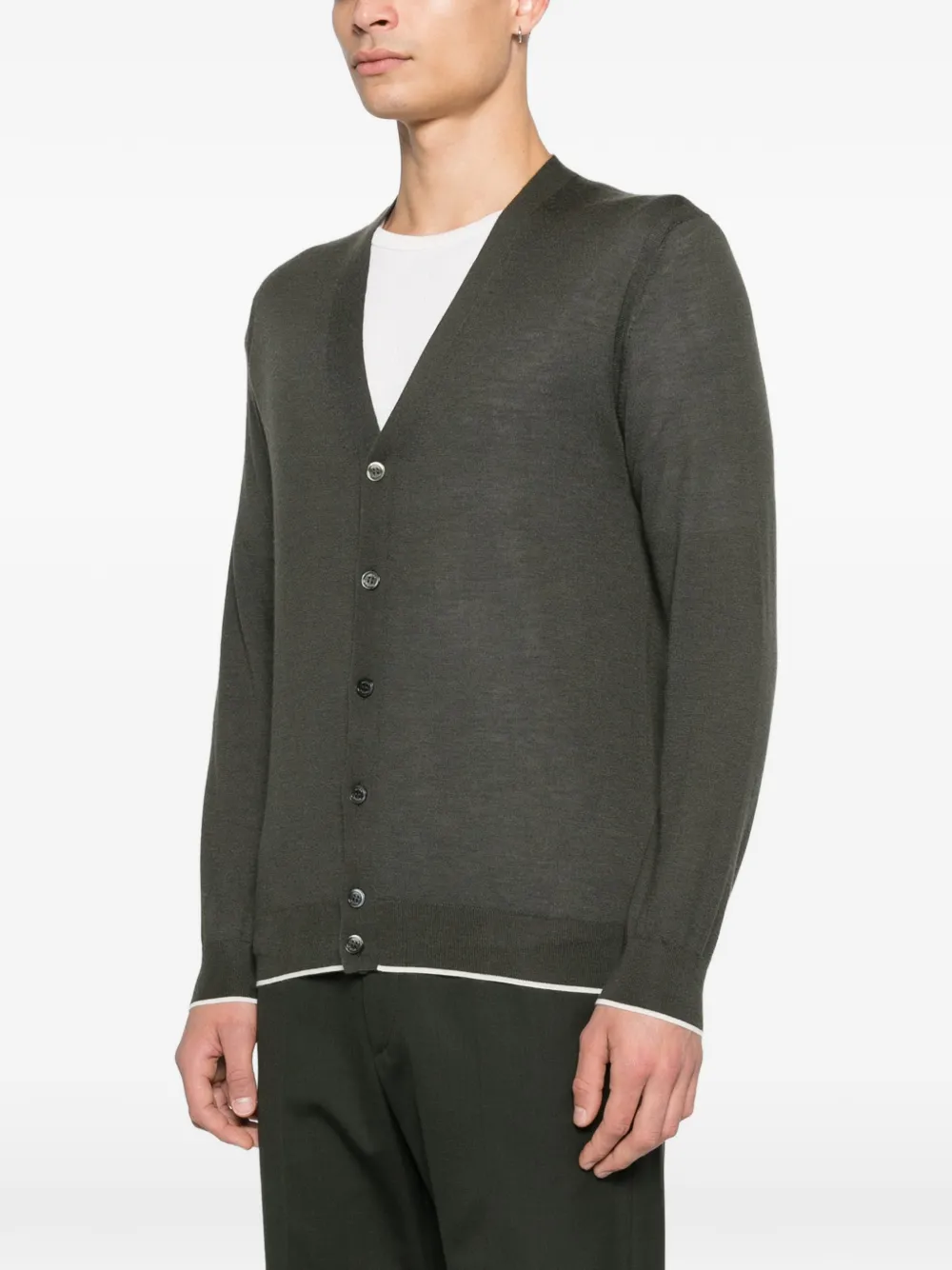  Arch4 Mr Cruickshank Buttoned Cardigan - Green 