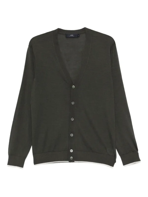Arch4 Mr Cruickshank Buttoned Cardigan in Green