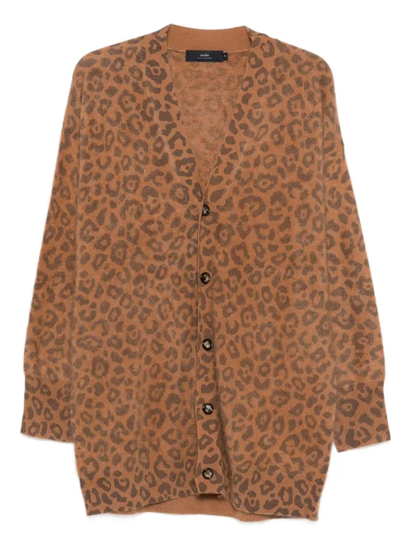 Arch4 Mr Dubois Leopard-print Cardigan in Brown
