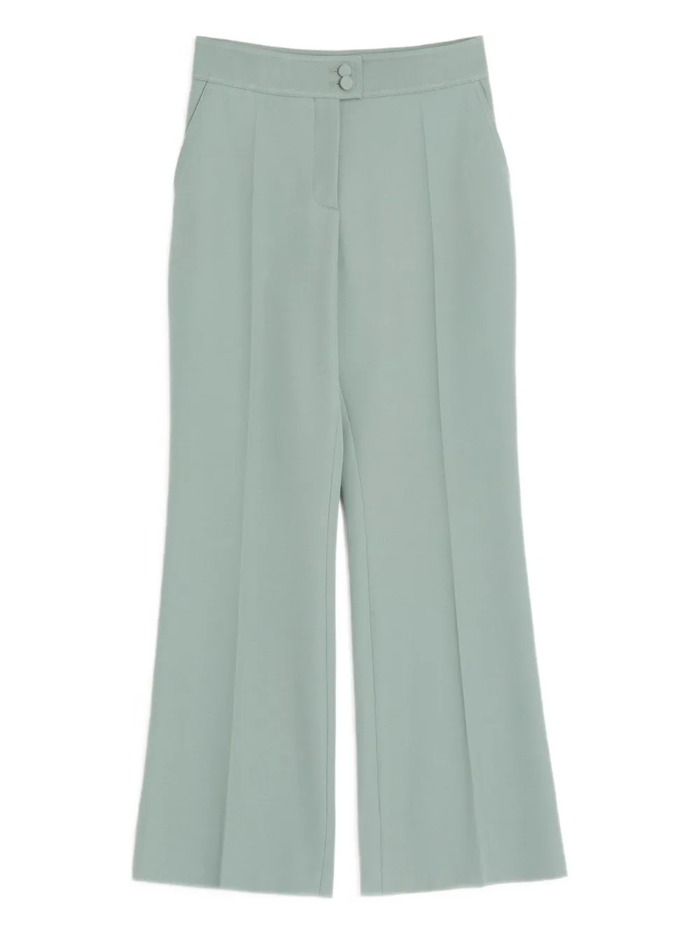 Valentino Flared Wool Trousers In Green