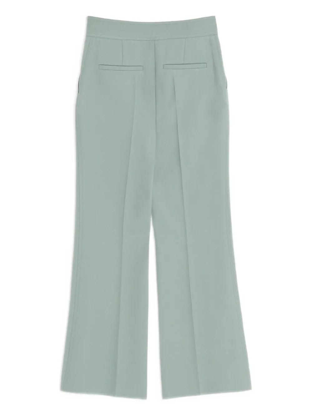 Valentino Flared Wool Trousers In Green