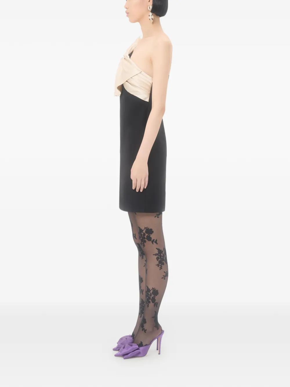 Valentino Garavani Asymmetrische mini-jurk met strik Zwart