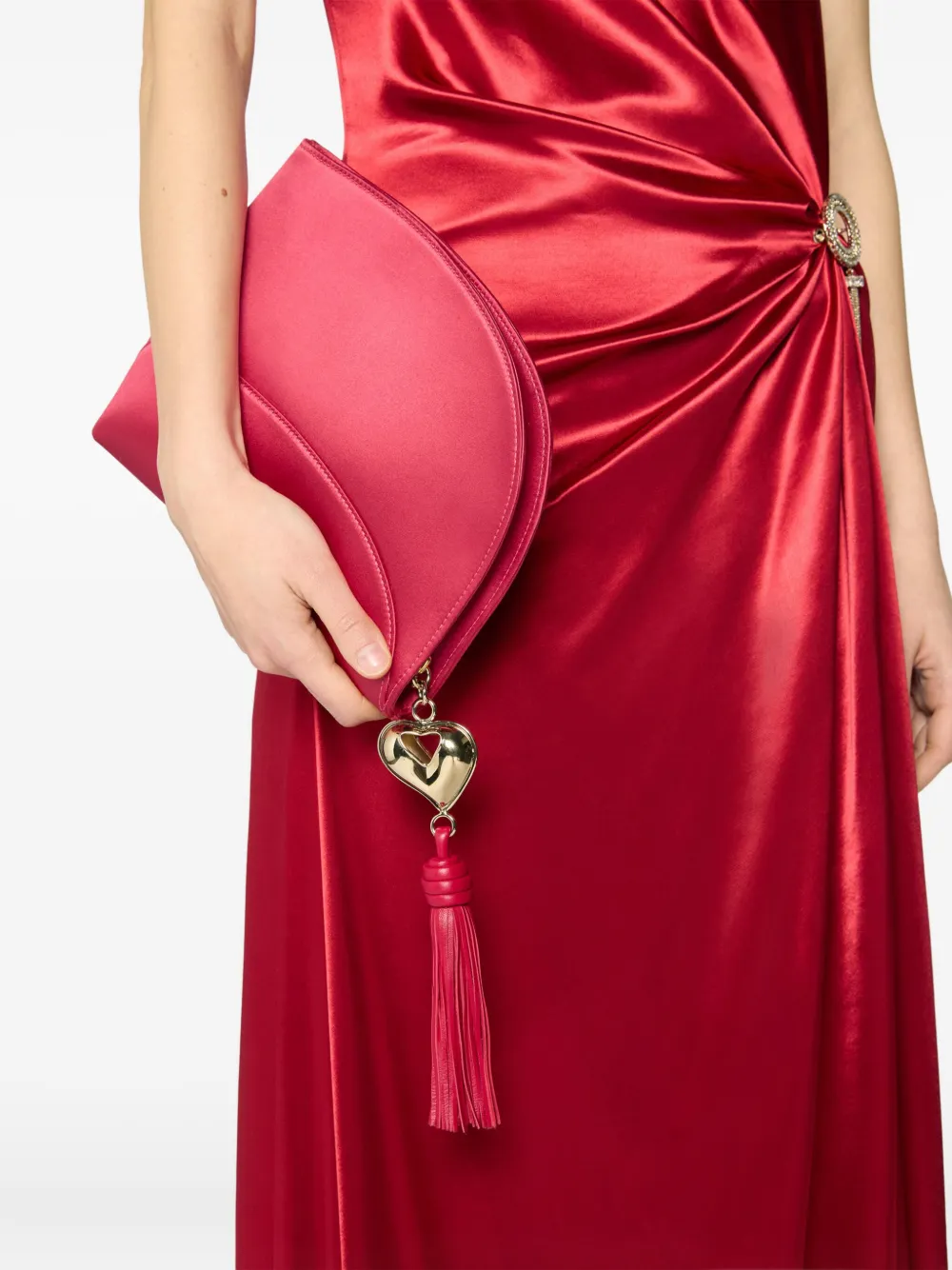 Genny Tassel-detailing Clutch Bag In Pink