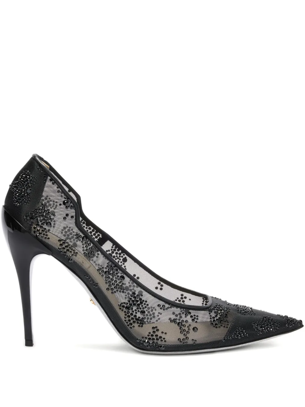 Genny crystal-embellished pointed pumps | Black | Image 1