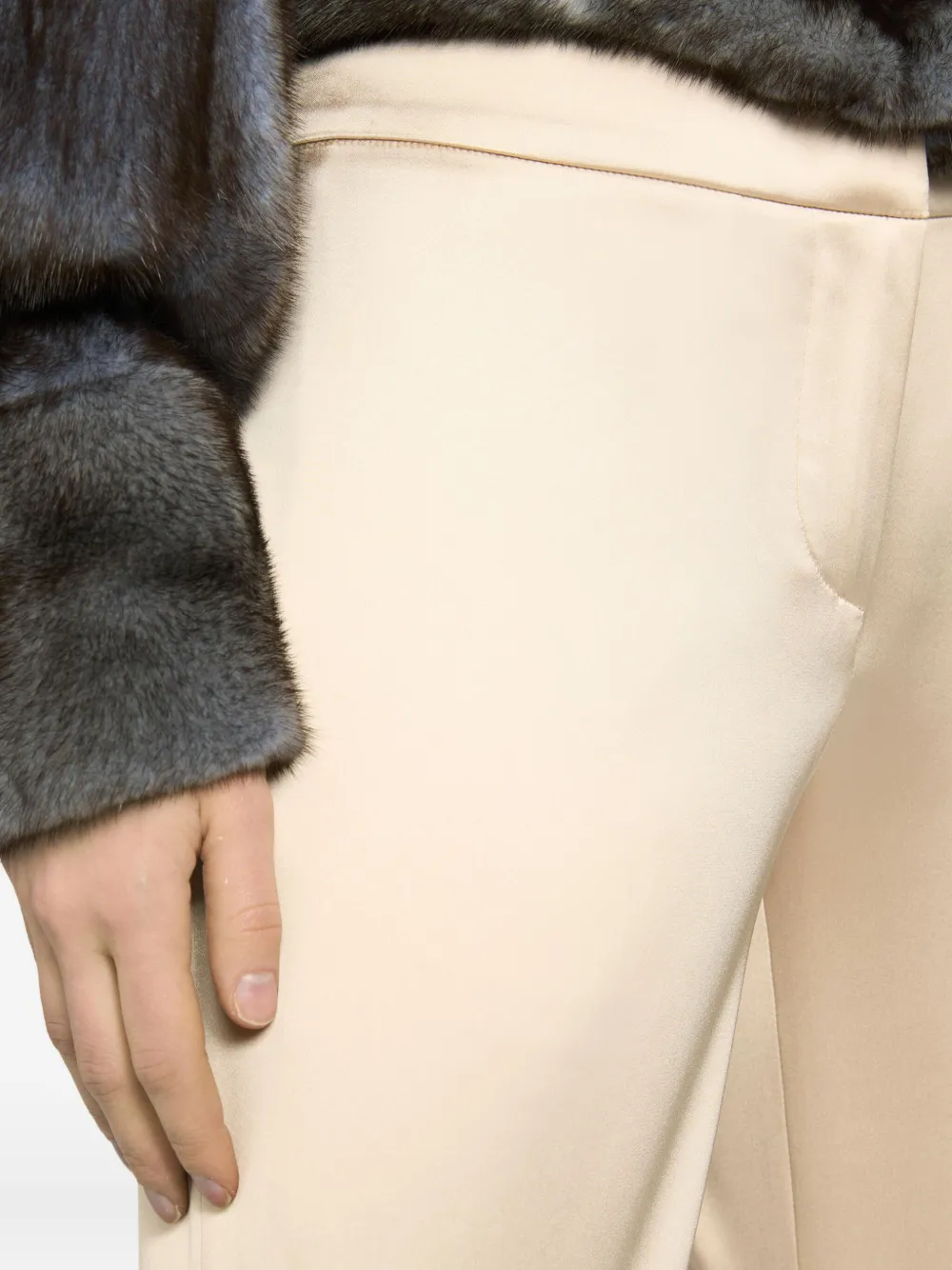 Genny Broek met wijde pijpen Beige