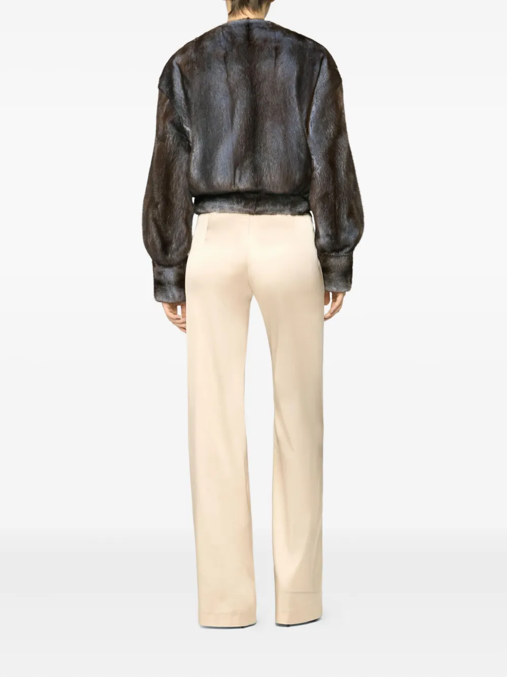 Genny Broek met wijde pijpen Beige