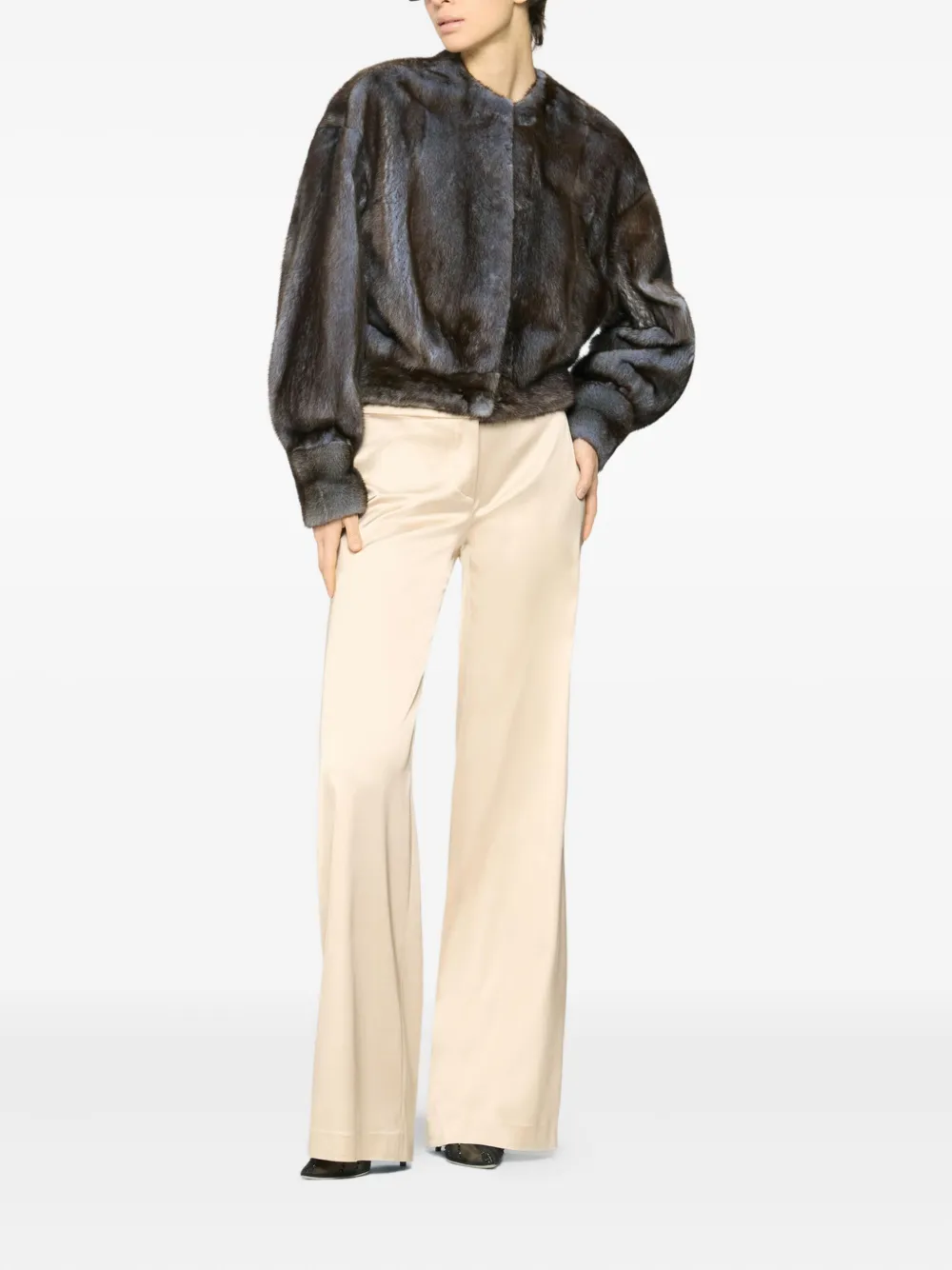 Genny wide-leg trousers - Beige