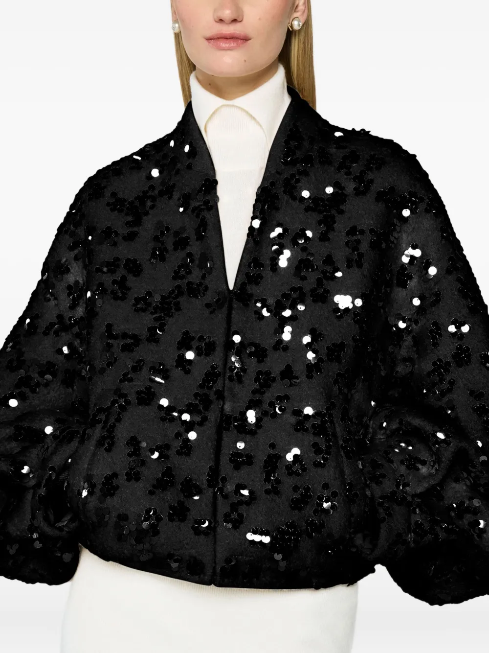 Genny Sequin-embellished Jacket In Black