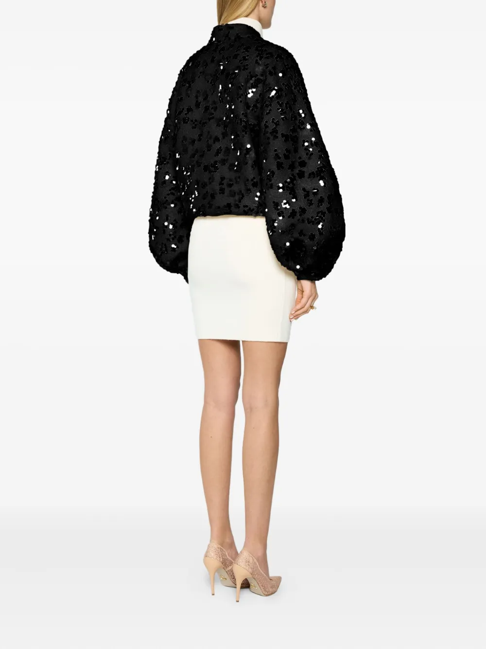 Genny Sequin-embellished Jacket In Black