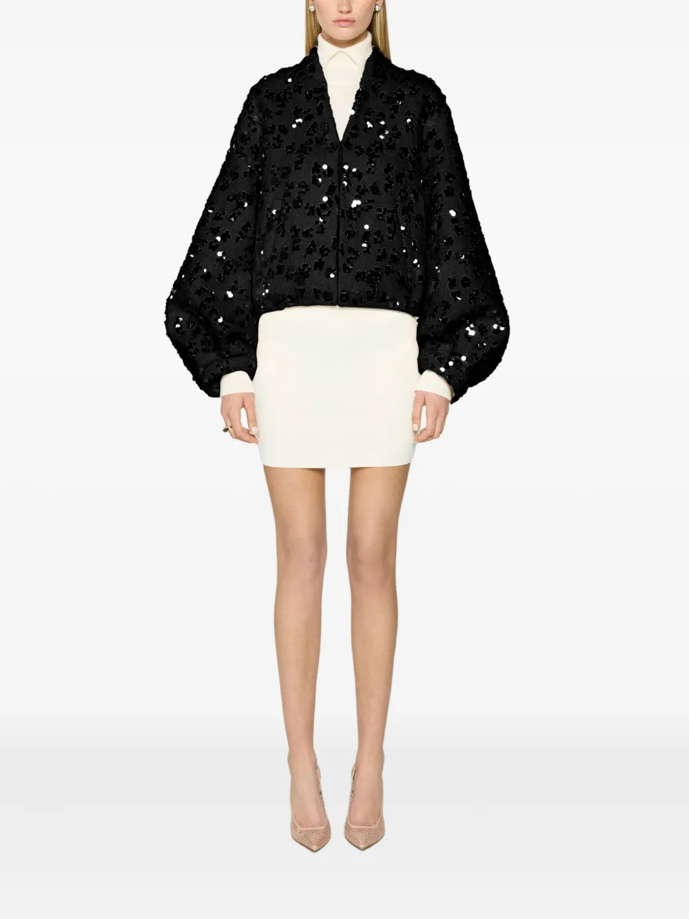 Genny Sequin-embellished Jacket In Black
