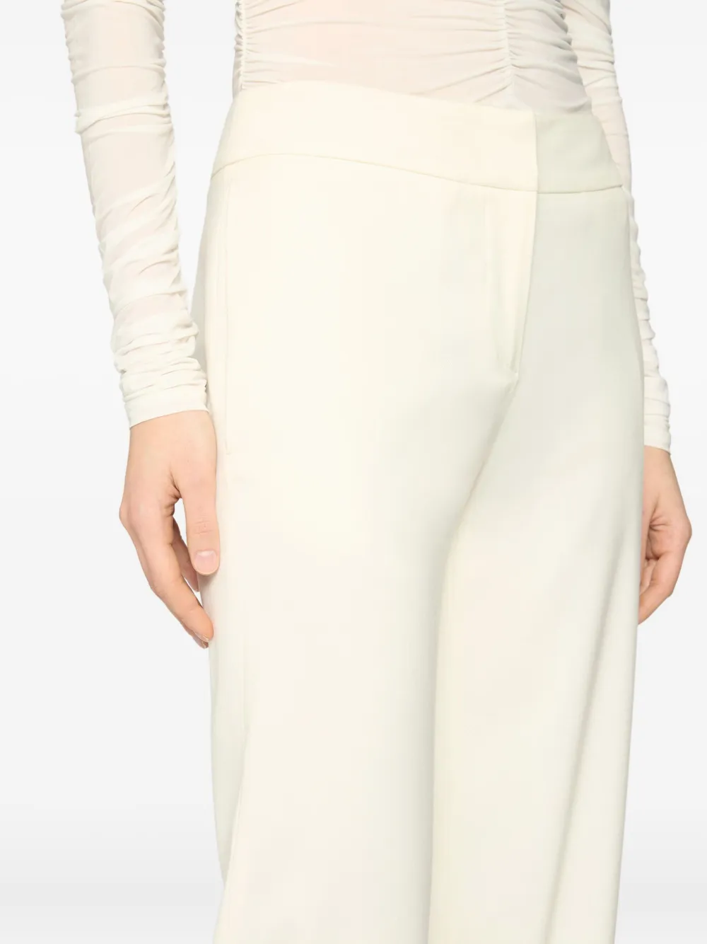 Genny Broek met wijde pijpen Beige