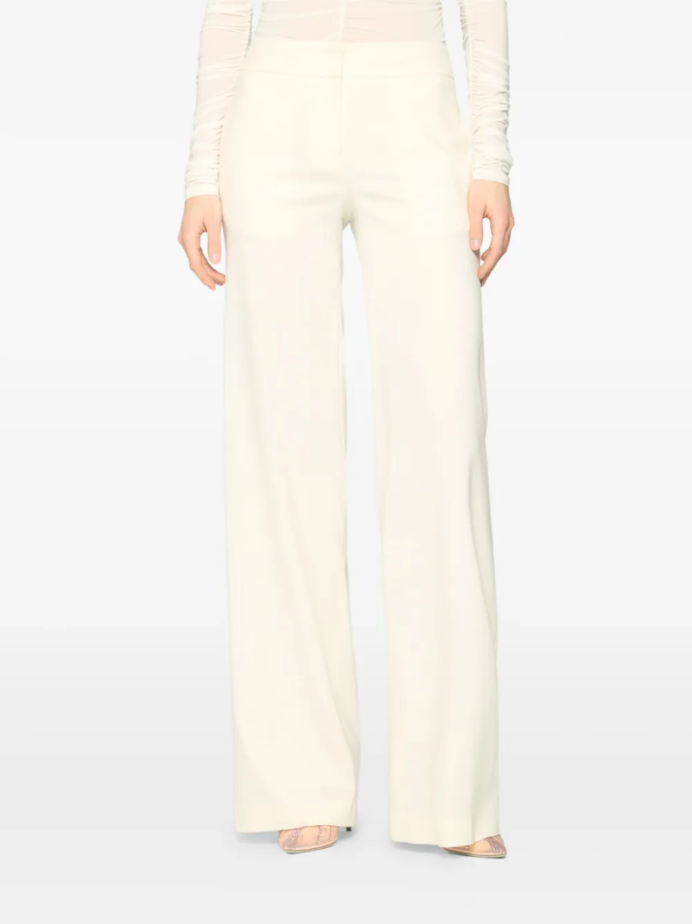 Genny Broek met wijde pijpen Beige