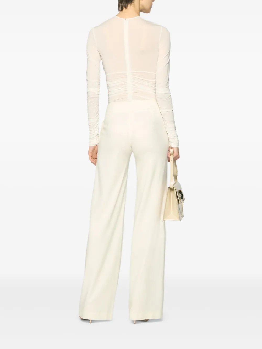 Genny Broek met wijde pijpen Beige