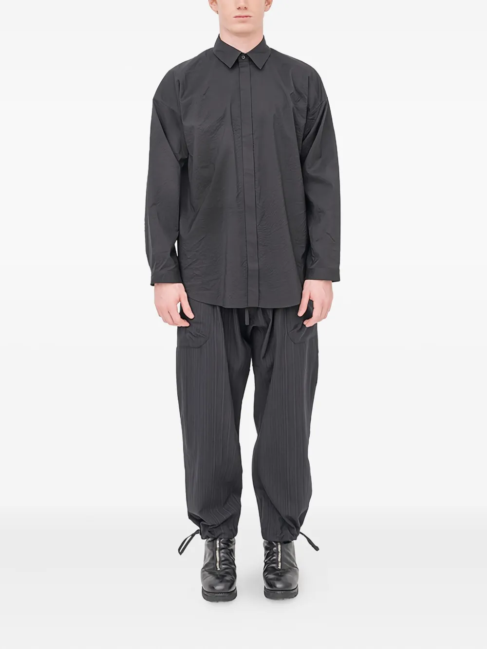 Jan Jan Van Essche concealed-button long-sleeved shirt - Zwart