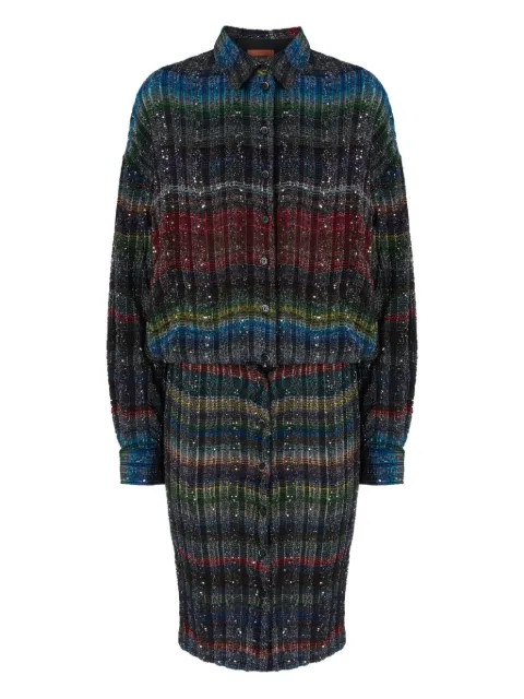 Missoni sequinned classic-collar midi dress