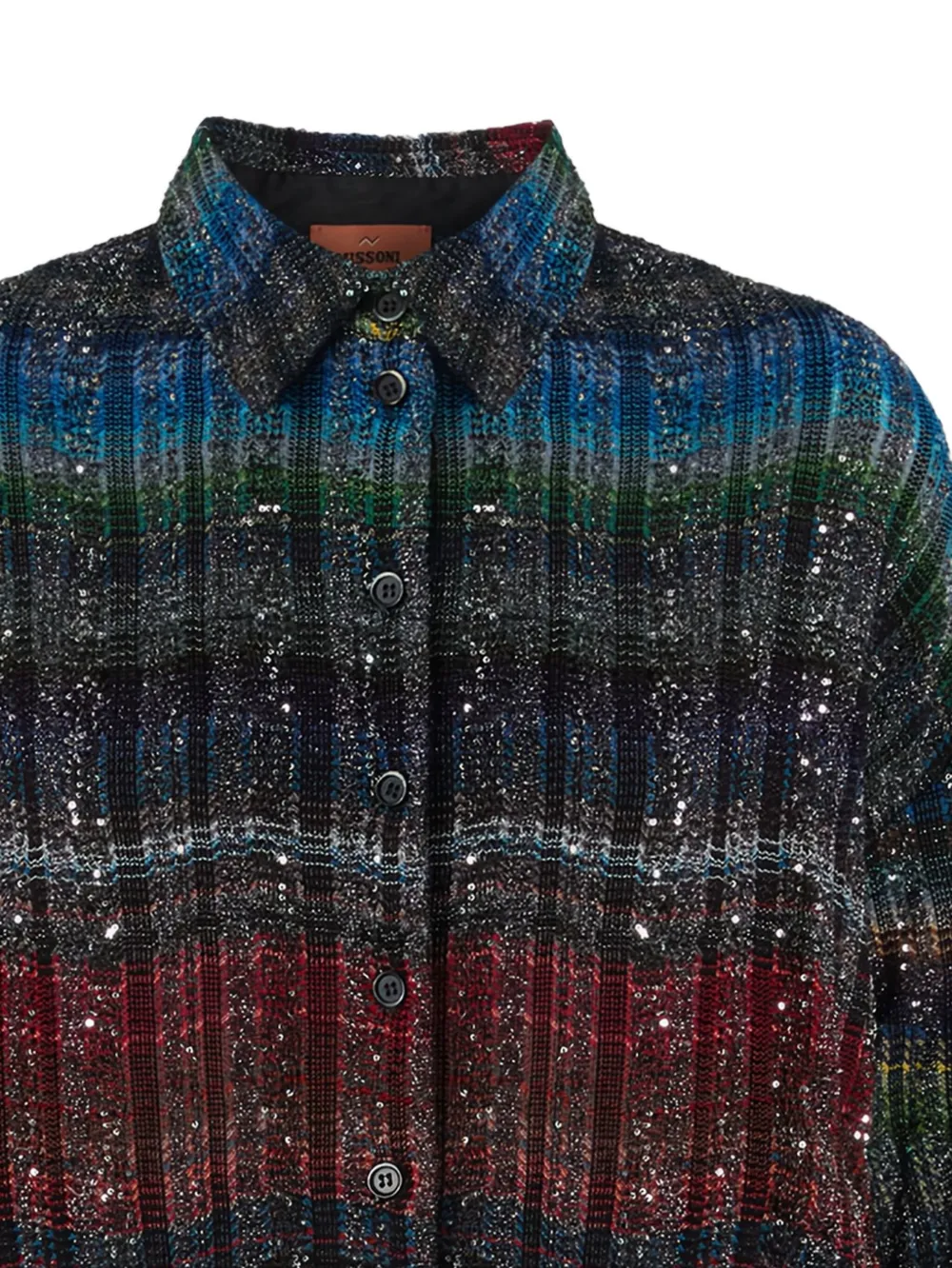 Missoni sequinned classic-collar midi dress - Zwart