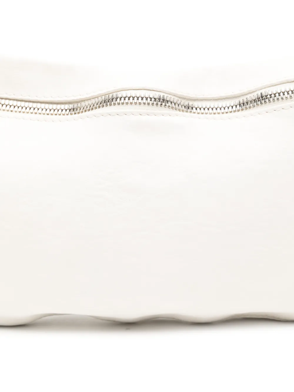 Guidi zip-up leather shoulder bag Wit