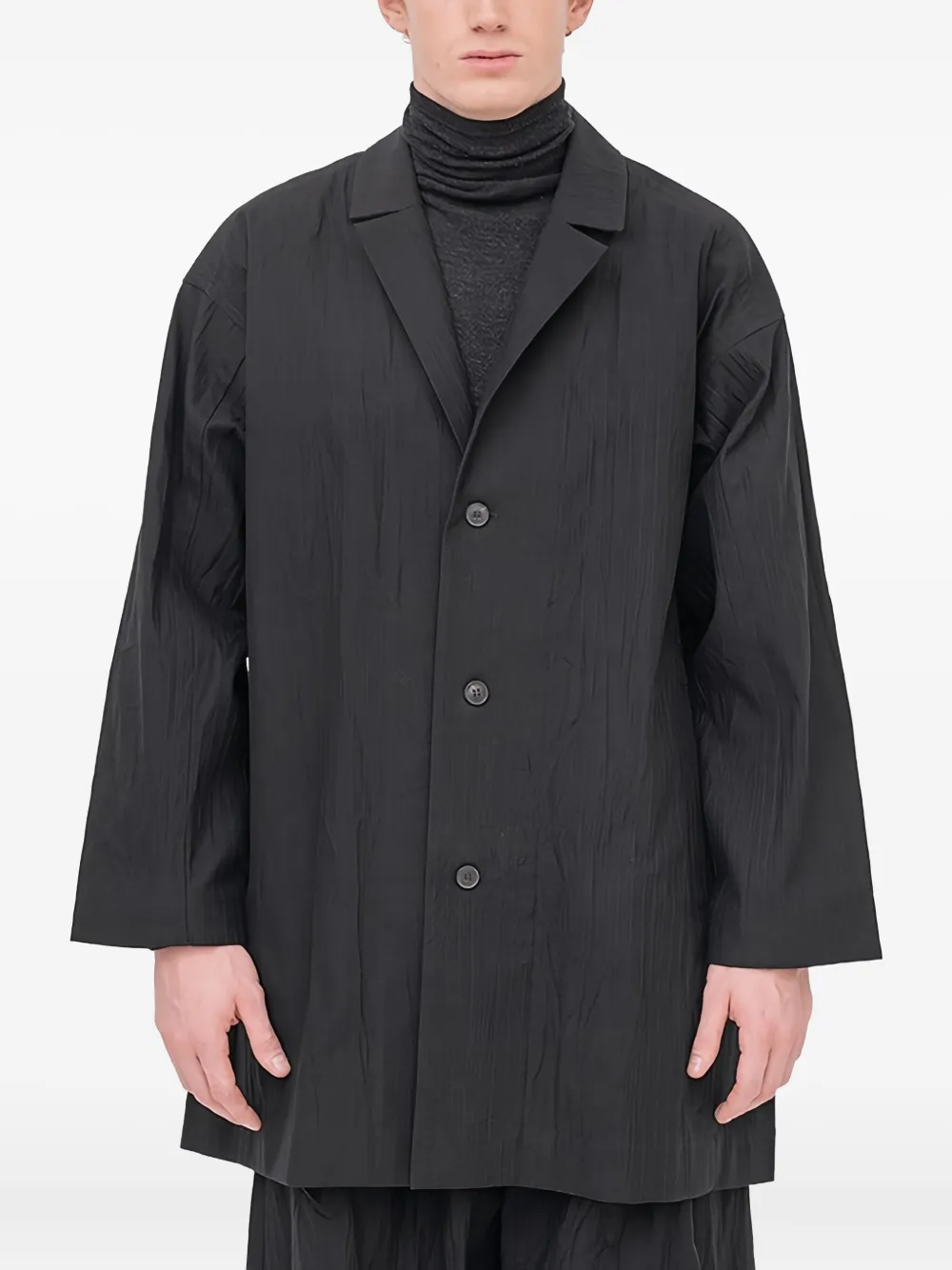 Jan-jan Van Essche Button-fastening Coat In Black