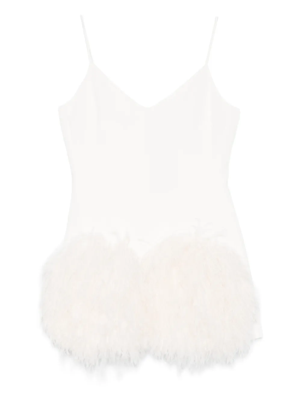David Koma feather strap mini dress - Bianco