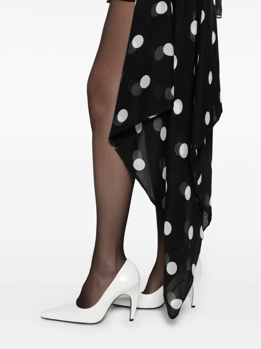 David Koma Polka-dot Tie-wrap Mini Dress In Black
