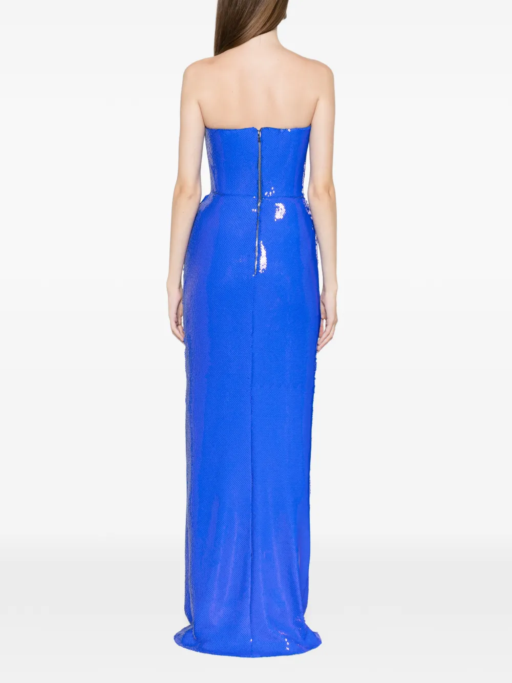 David Koma Strapless maxi-jurk met pailletten Blauw