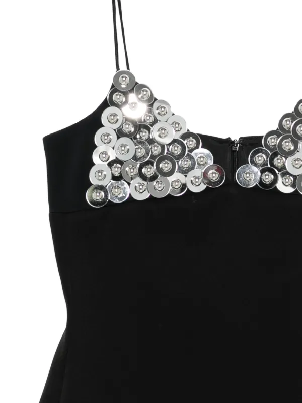 chain link strap crepe mini dress david koma DAVID KOMA CRYSTAL EMBELLISHED STRAP MINI DRESS sz US 4