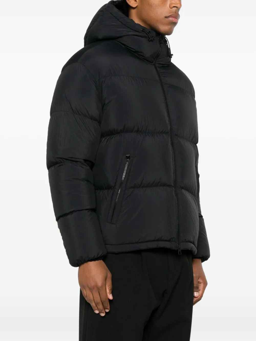 Moncler Meriera donsjack met capuchon en rits Zwart