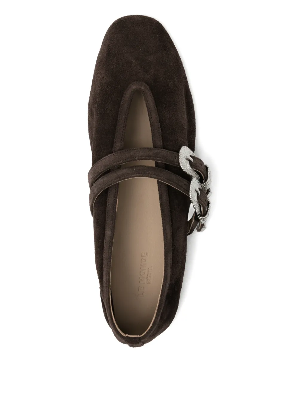 Le Monde Beryl Strap Buckle Ballet Flats In Brown